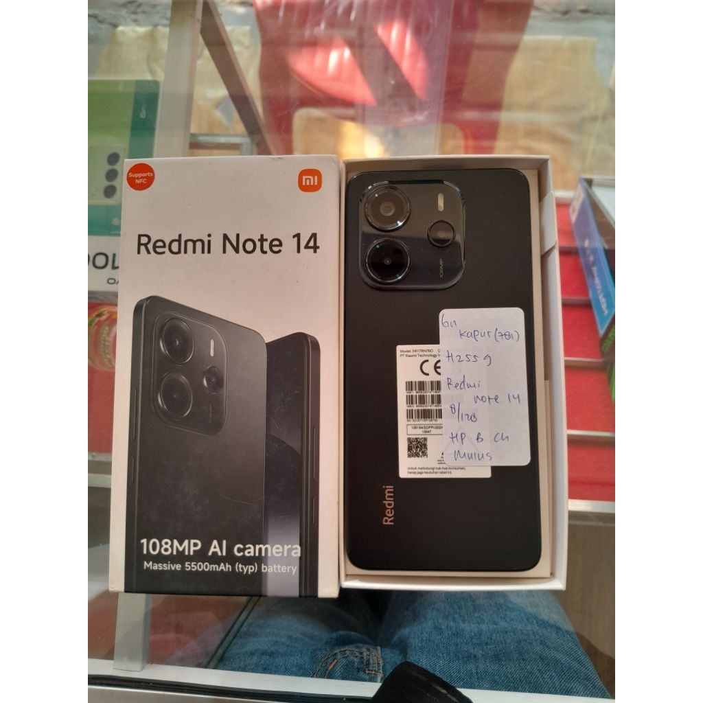 HP Smartphone XIOMI REDMI NOTE 14 RAM 8/128 GB, SECOND FULLSET/ 100% Original