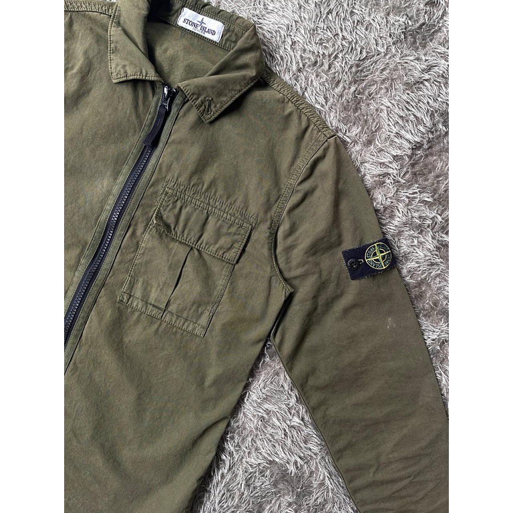 overshirt stone island olive green