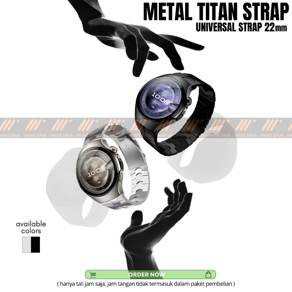 METAL TITAN STRAP UNIVERSAL 22mm STAINLESS STEEL / TALI JAM TANGAN UNIVERSAL METAL TITAN STAINLESS S