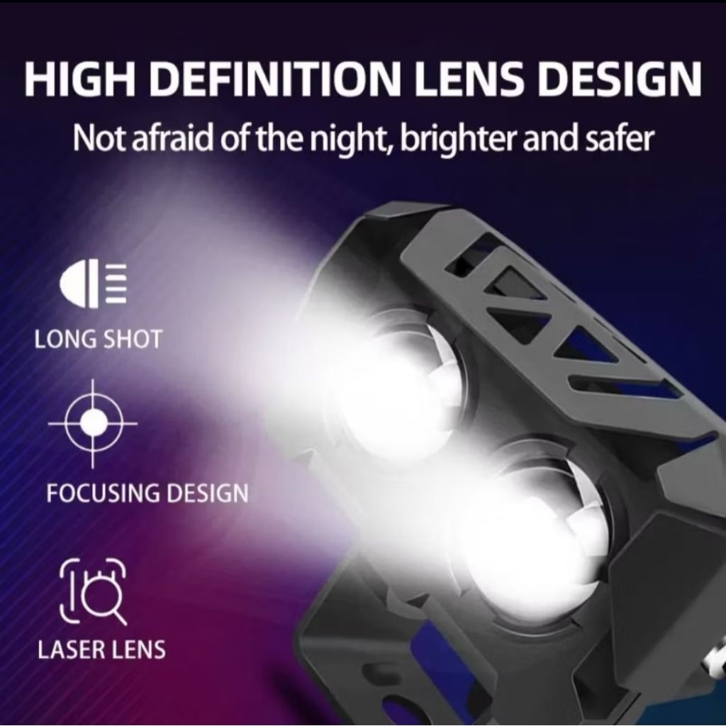 ORIGINAL LASERGUN LAMPU TEMBAK SOROT KABUT SQL 2 MATA WARNA PUTIH KUNING MOTOR MOBIL 12 VOLT 24 VOLT