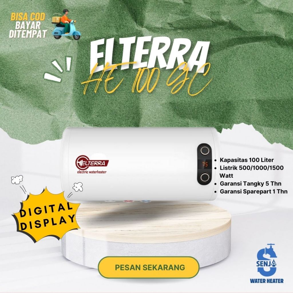 WATER HEATER ELTERRA 100GC Low Watt 500 WATT | Kapasitas 100 Liter