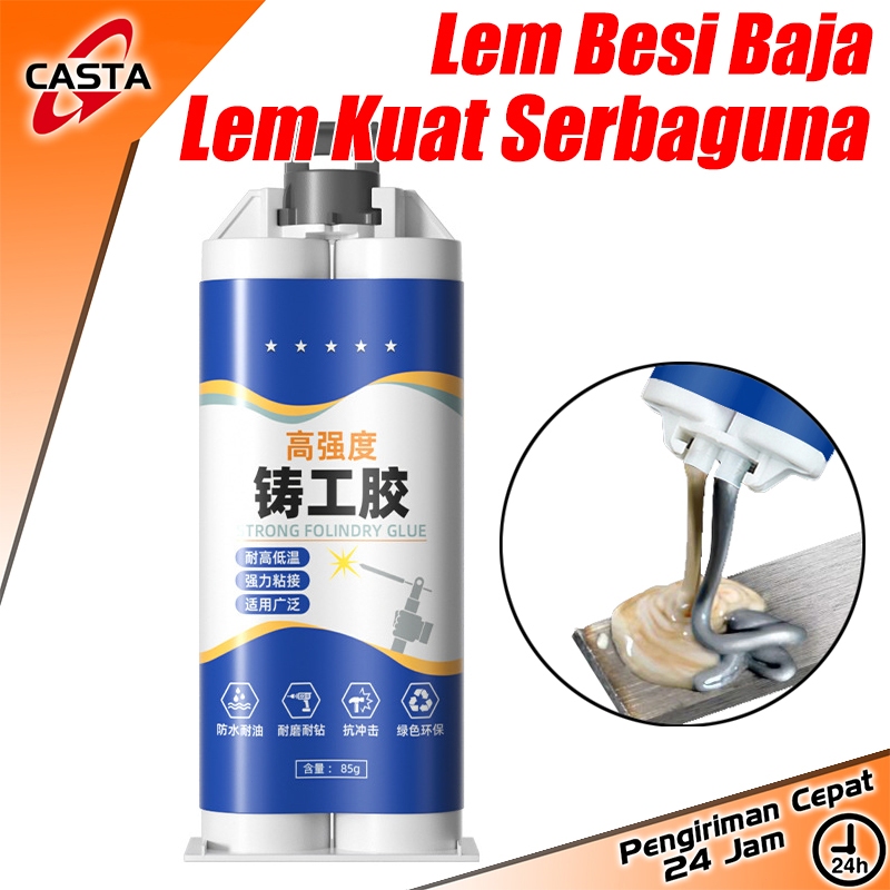 CASTA Lem AB Besi Super Kuat Tahan Panas Lem Perekat Super Untuk Reparasi Mobil /Rumah (Lem Besi Kay