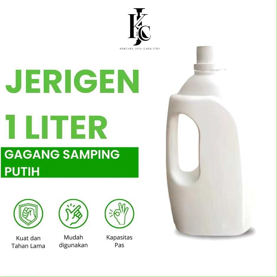 Jerigen 1 Liter Gagang samping putih & natural / Jerigen 1000ml