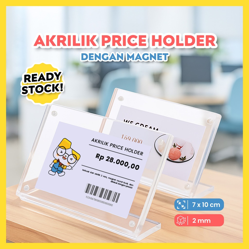 

READY STOCK SIAP KIRIM - MAGNETIC ACRYLIC PRICE HOLDER /PRICE TAG HOLDER