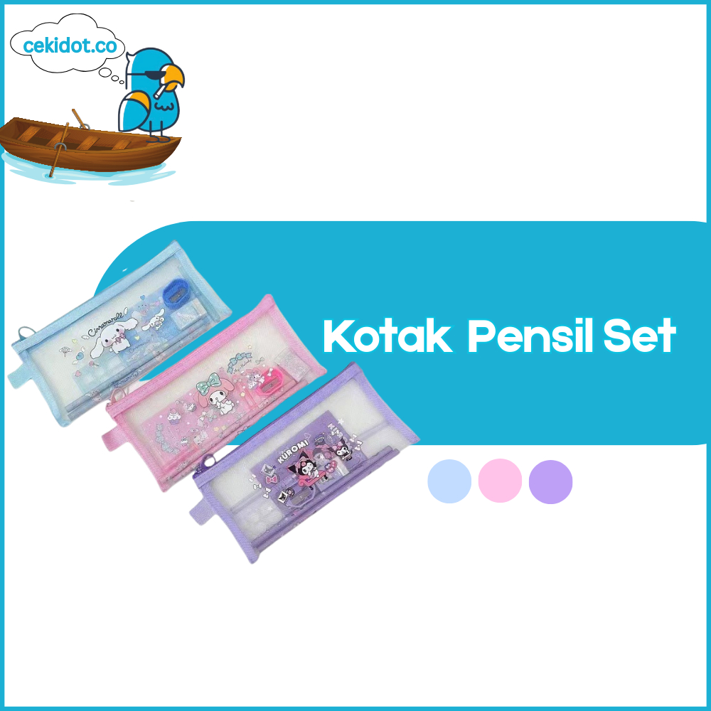 

Kotak Pensil Set Jaring Cinnamoroll Kuromi Melody Y3512