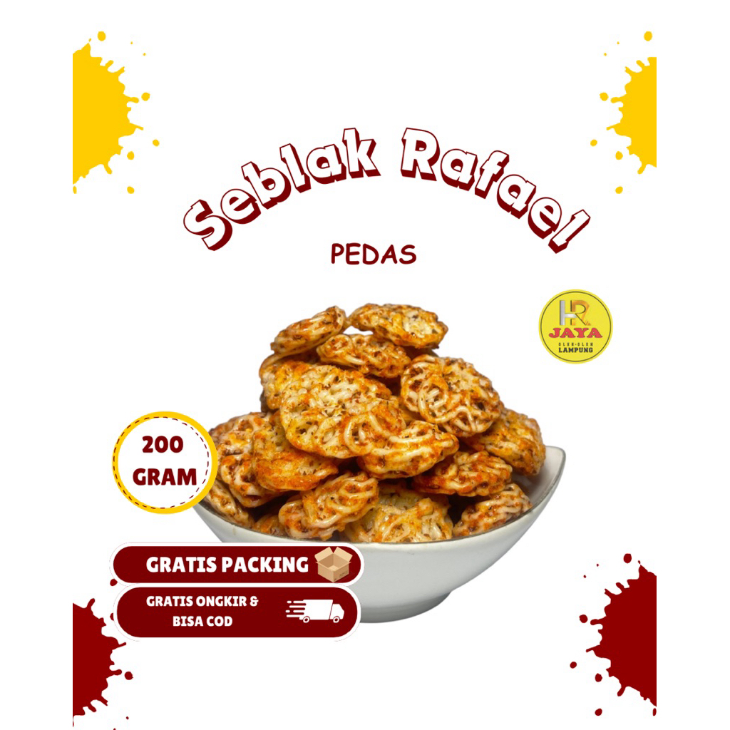 

Cemilan Kerupuk SEBLAK KERING RAFAEL pedas gurih & renyah