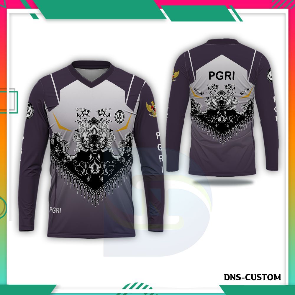 Batik PGRI PriaTerbaru Bahan Milano Atasan PGRI Baju PGRI Fullprint