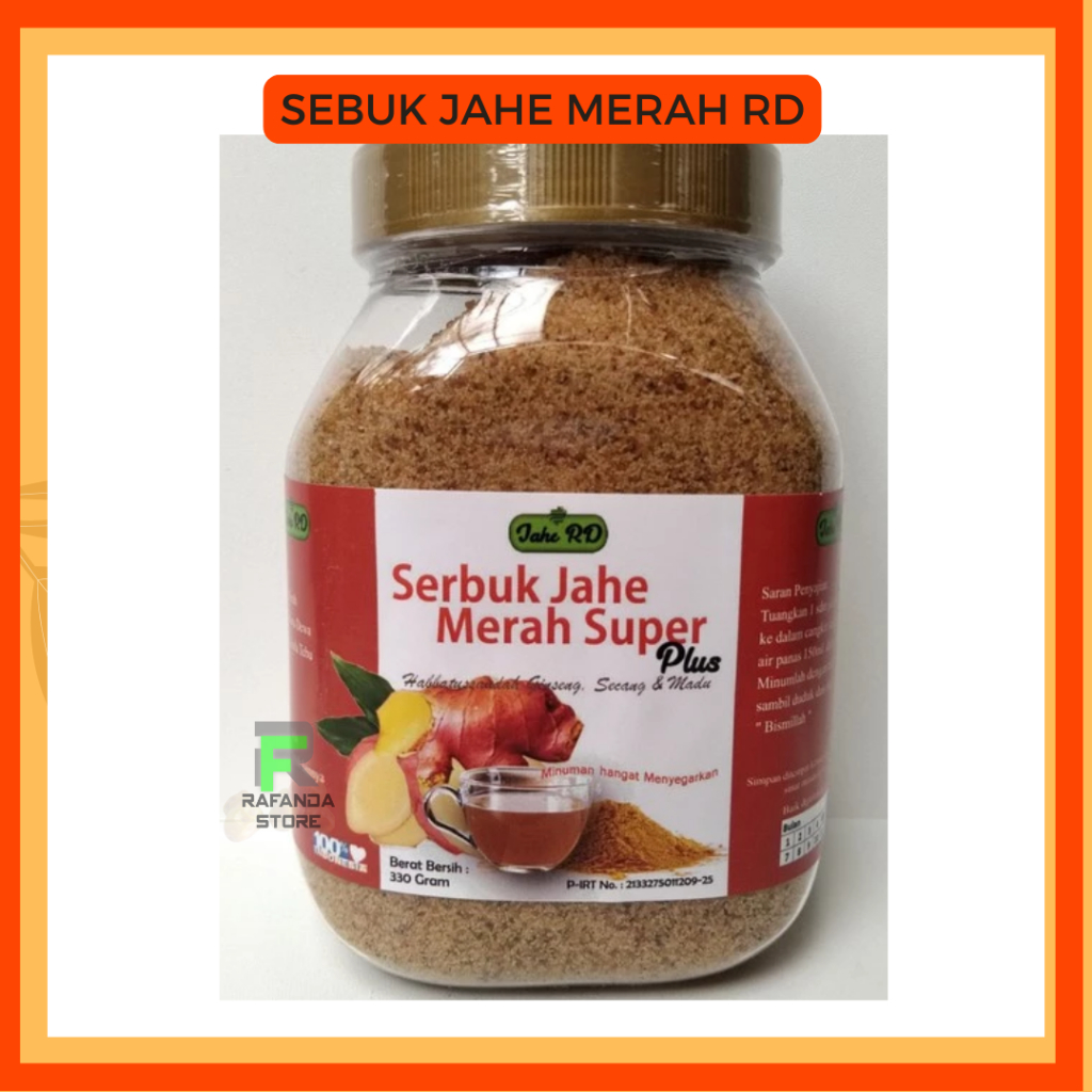 

Jahe RD Jamu Jahe Merah Super Bubuk Botol 330 Gram Plus Herbal Berkhasiat Rasa Mantab