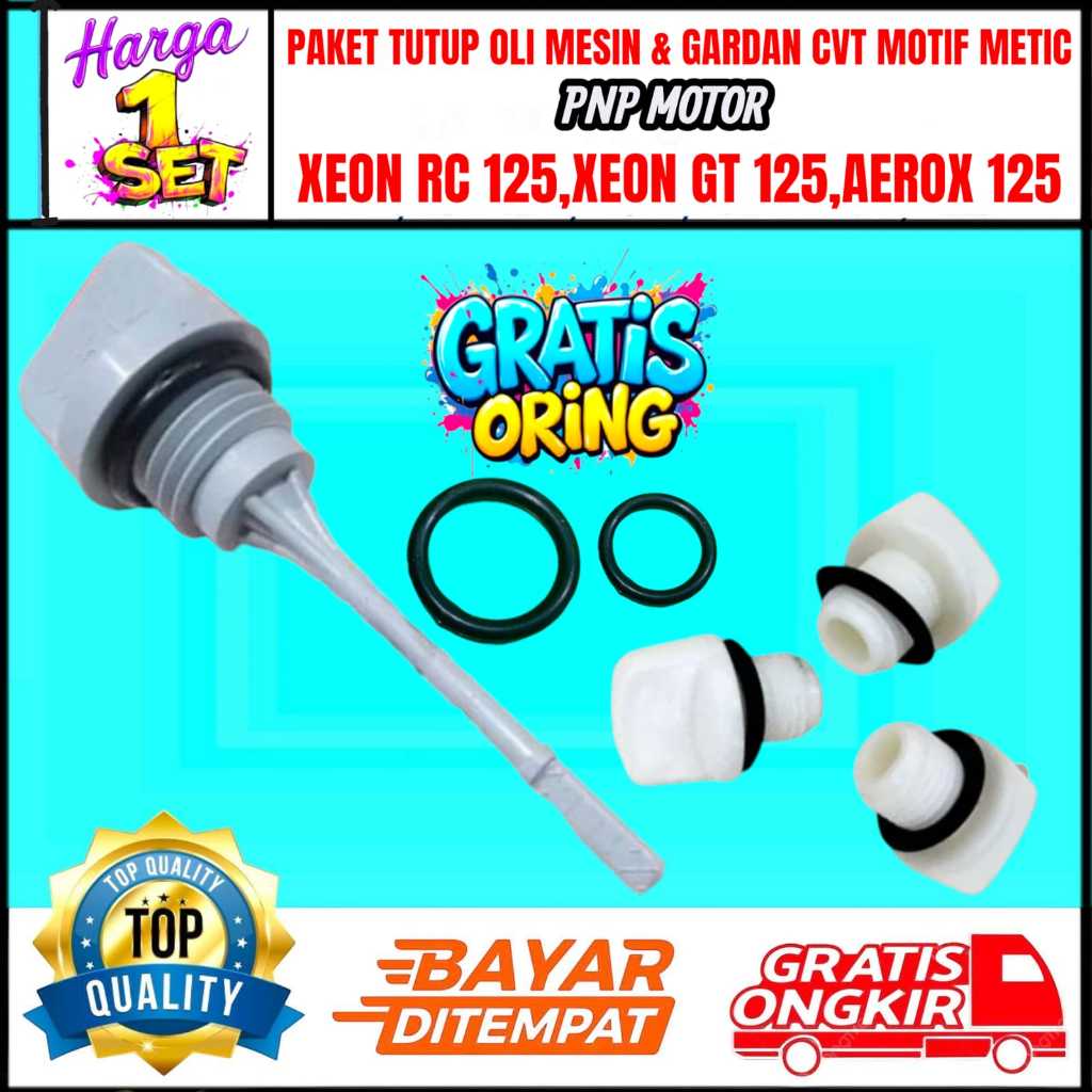 PAKET HEMAT TUTUP OLI MESIN ATAS MOTOR DAN TUTUP OLI GARDAN CVT MOTOR XEON RC GT AEROX DLL