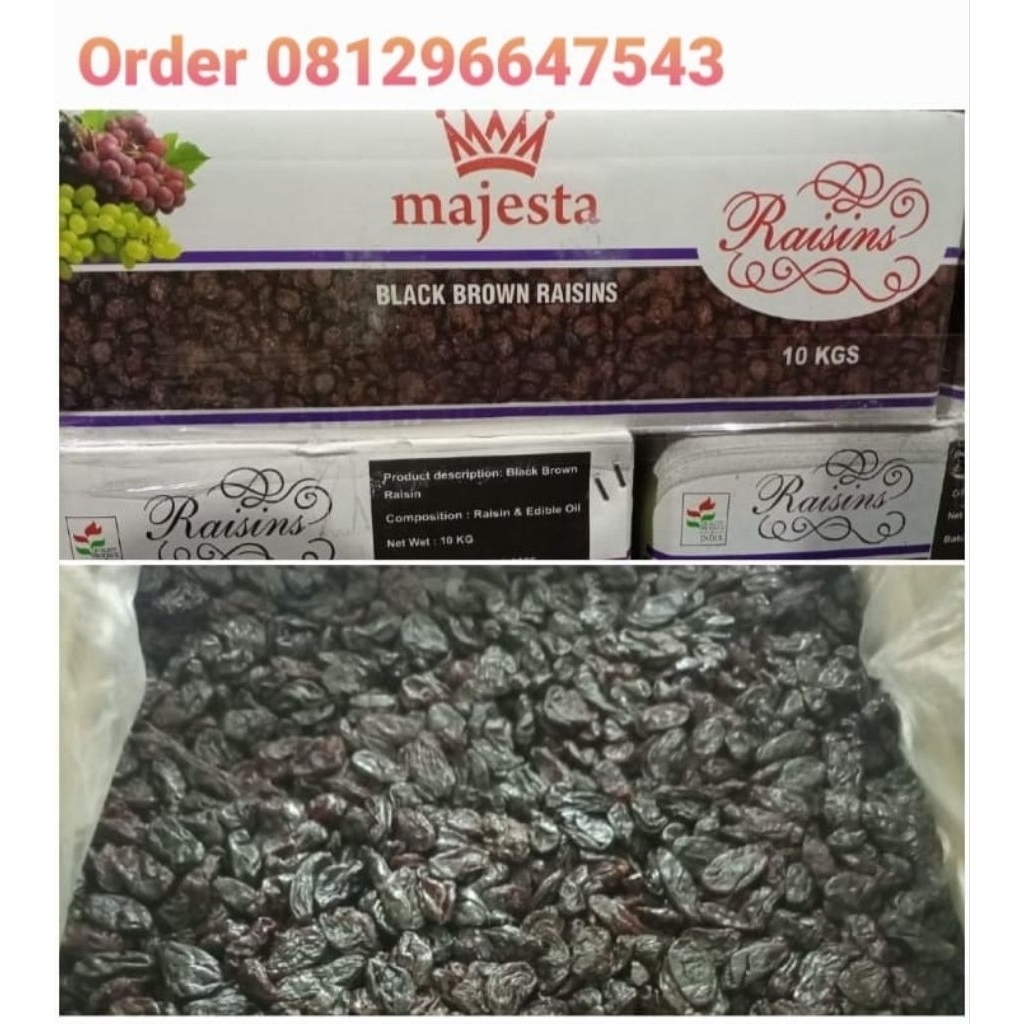 

(BARANG READY) KISMIS MAJESTA/KISMIS HITAM/DARK RAISIN/BLACK RAISIN/KISMIS MANIS ORIGINAL/KISMIS OLEH-OLEH HAJI UMROH KUALITAS PREMIUM 1KG REPACK