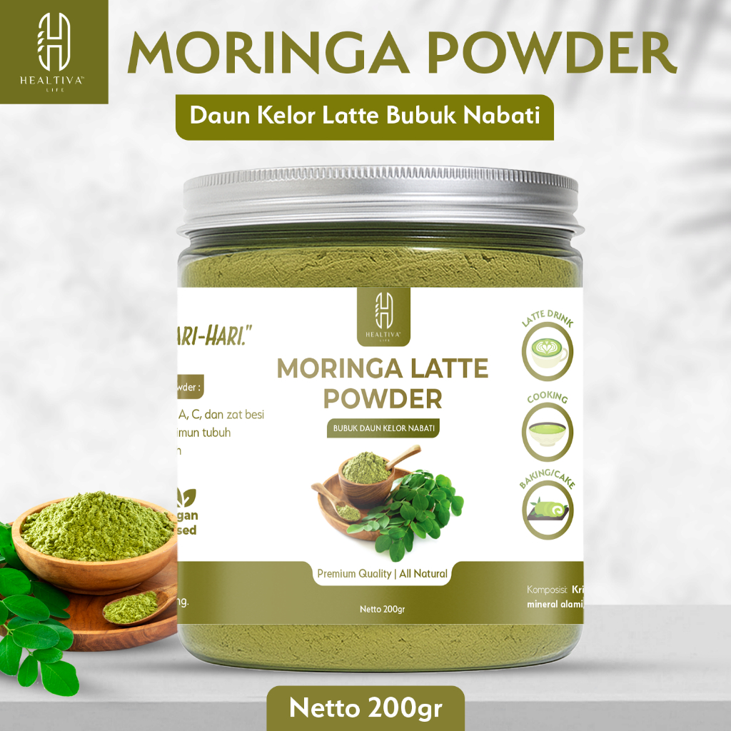 

HEALTIVA Morigana Latte Minuman Daun Kelor Bubuk Kelor Latte Moringa Powder Friendly & Bebas Laktosa