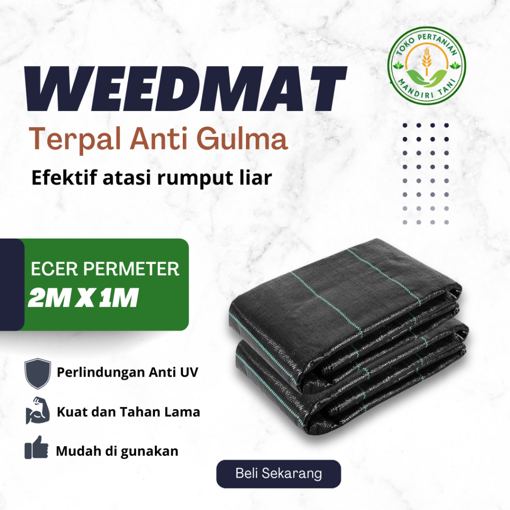 Mulsa Weedmat Hitam - Hijau 2 Meter, Weedmat Ecer
