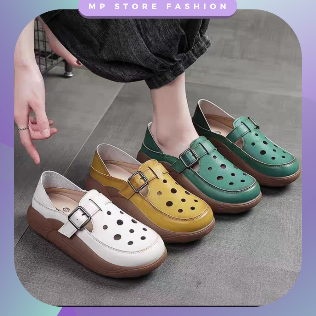 MP-STORE SANDAL SEPATU WANITA  BUSTONG CANMORE MODEL BERONGGA SLIP  ON GESPER SAMPING AS  193