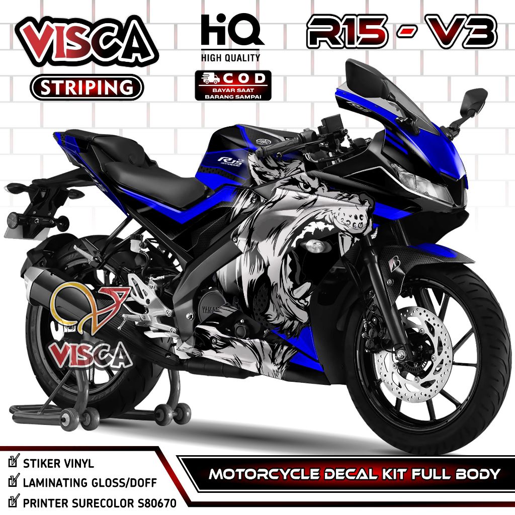 Decal R15 V3 Full Body - Stiker R15 V3 Full Body - Dekal R15 V3 Full Body - Striping R15 V3 Variasi 