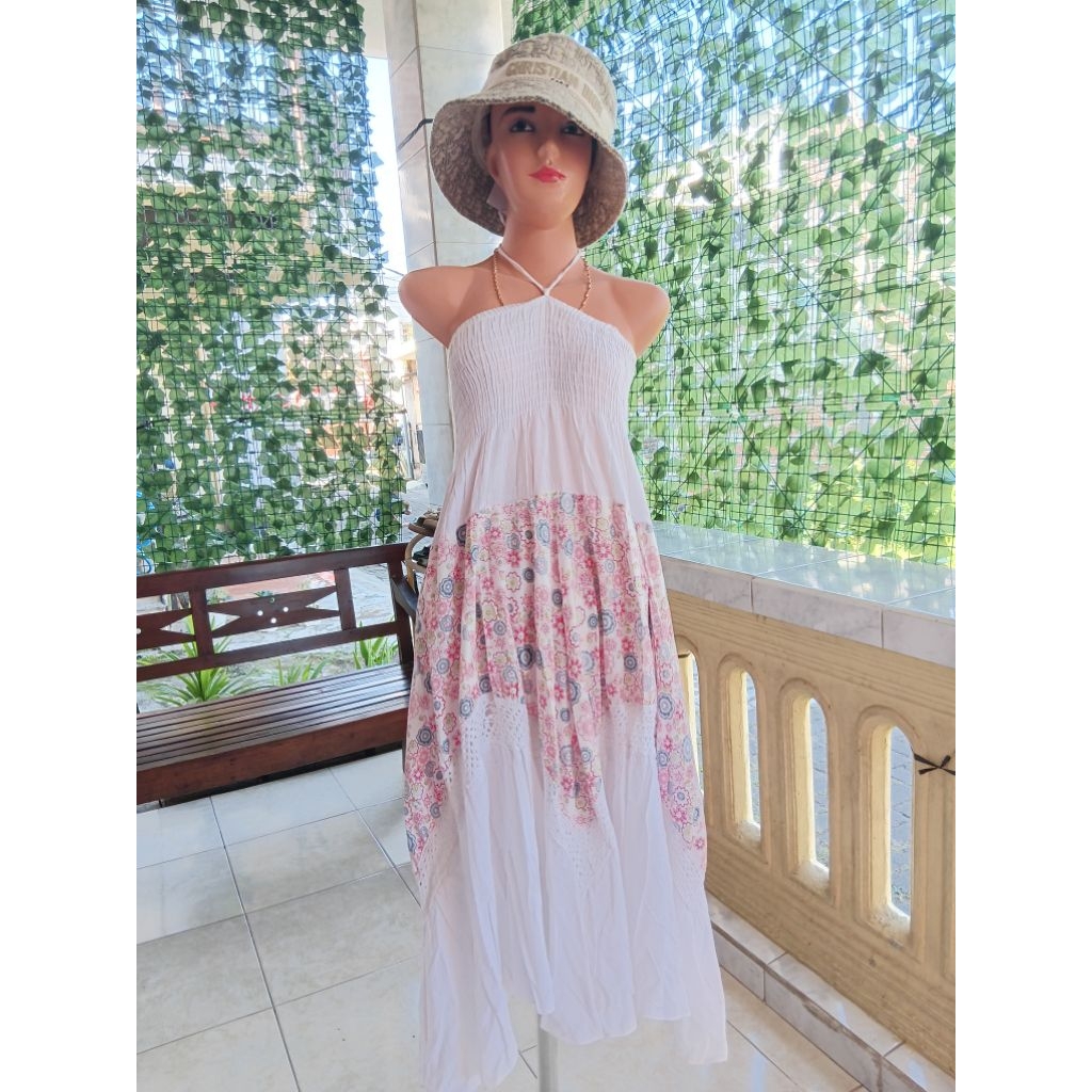 Dress Midi Bunga Tali Kecil CantikPL/LD105/P95