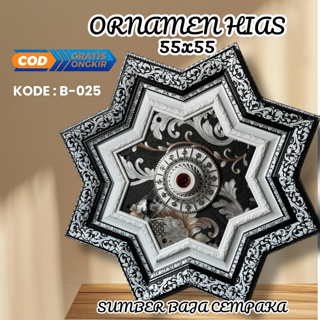 fiting hias ornamen lampu plafon PVC gypsum