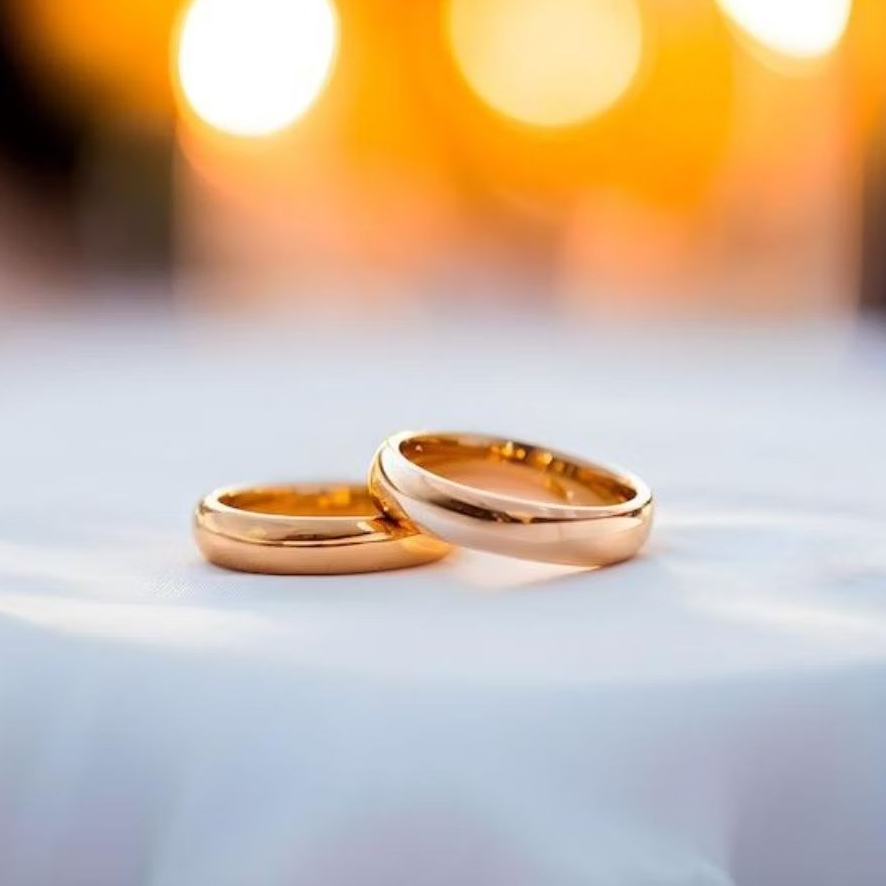 CINCIN COUPLE / KAWIN / NIKAH / LAMARAN / TUNANGAN ROSE GOLD FREE NAMA