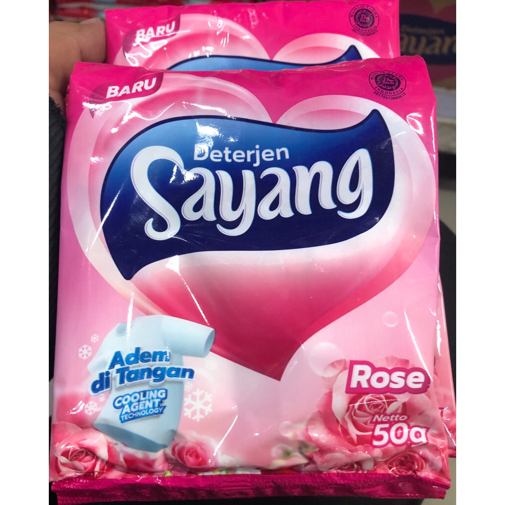 1 dus sayang detergent bubuk rose sachet 50/40 gr| 12 rtg| 72 pcs