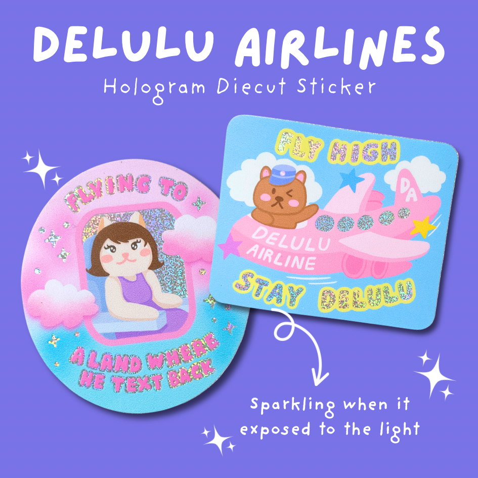 

Hologram UV Sticker | Delulu Airlines Edition