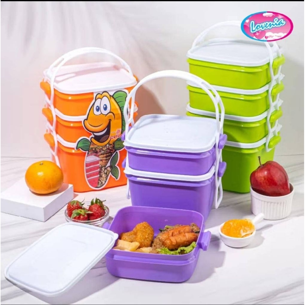 Rantang Plastik 4 Susun / Rantang Piknik / Rantang Ichiban