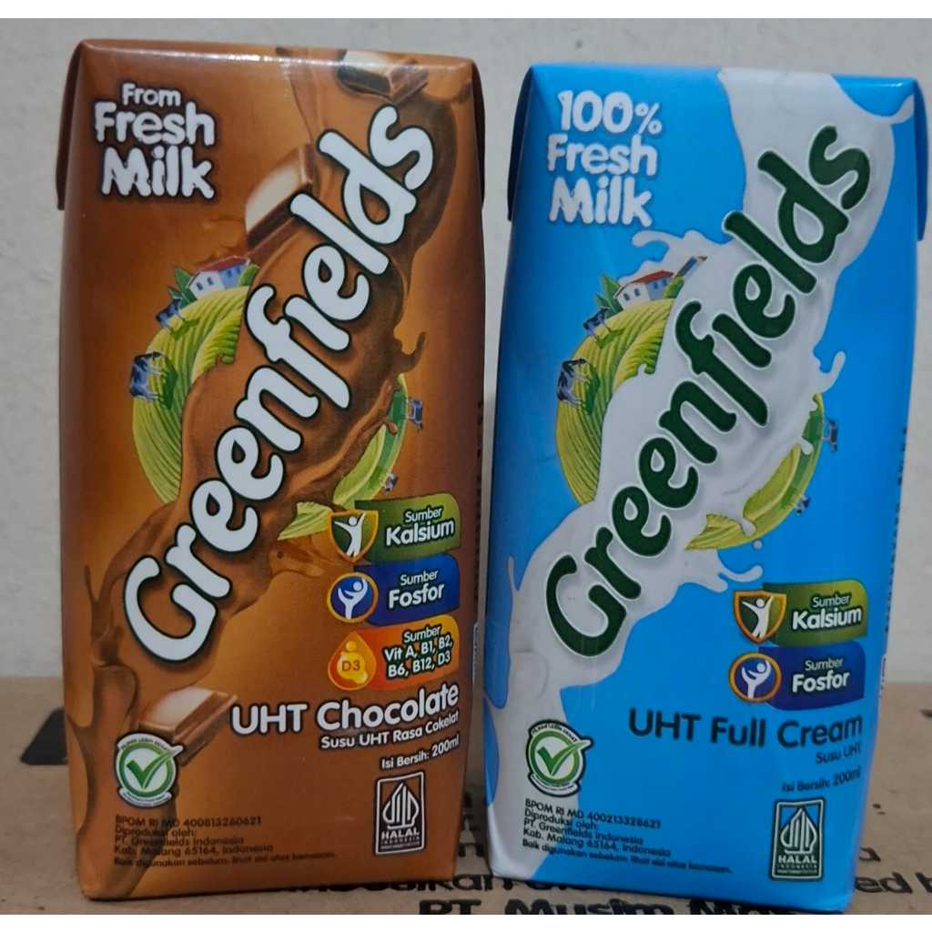

Greenfields Susu UHT Rasa Chocolate dan Full Cream 200 ML