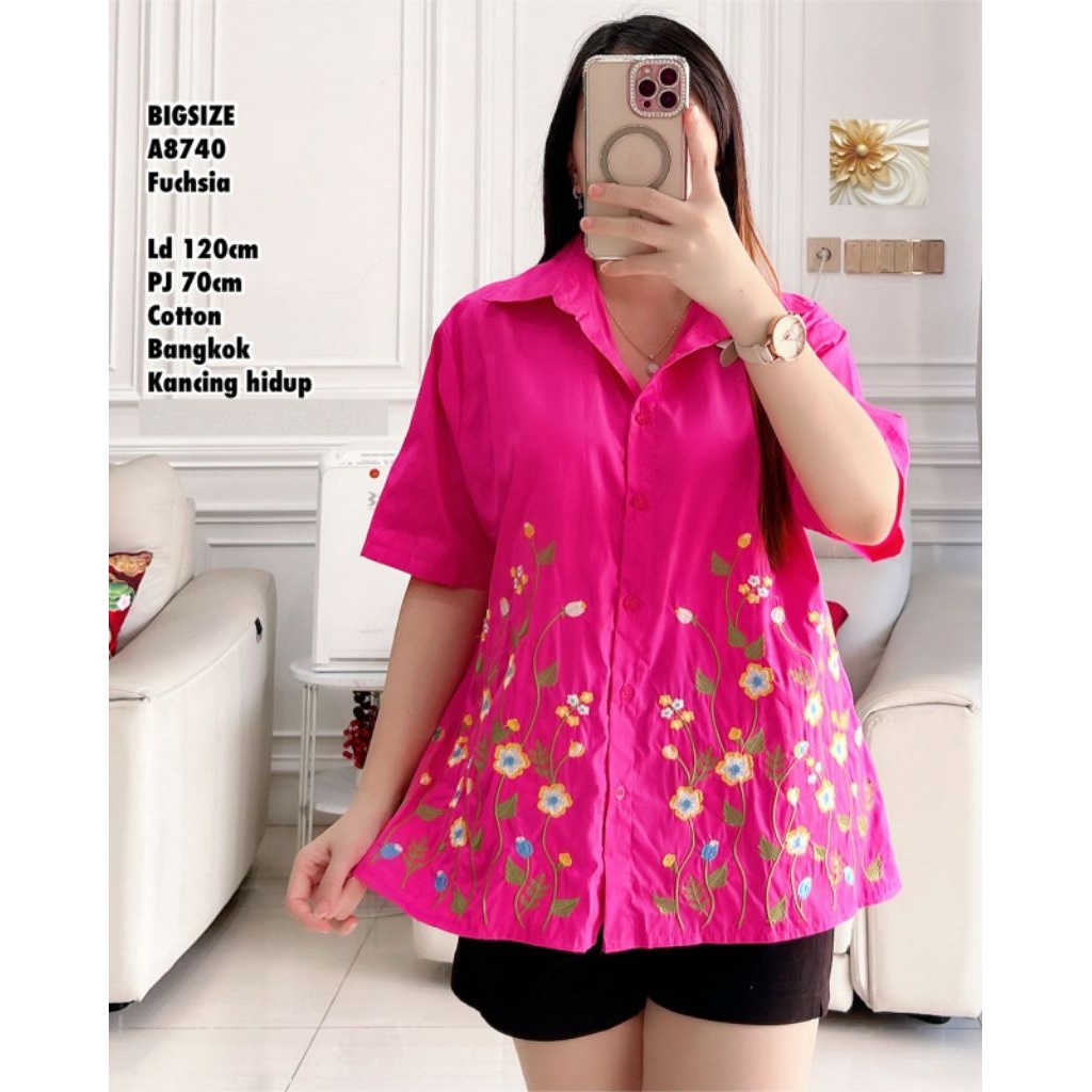 A8740 blus cotton bangkok bordir