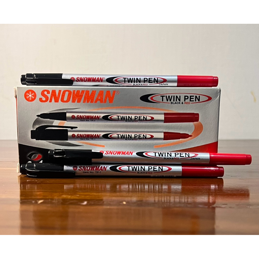 

Pulpen twinpen Snowman merah hitam harga 1 buah