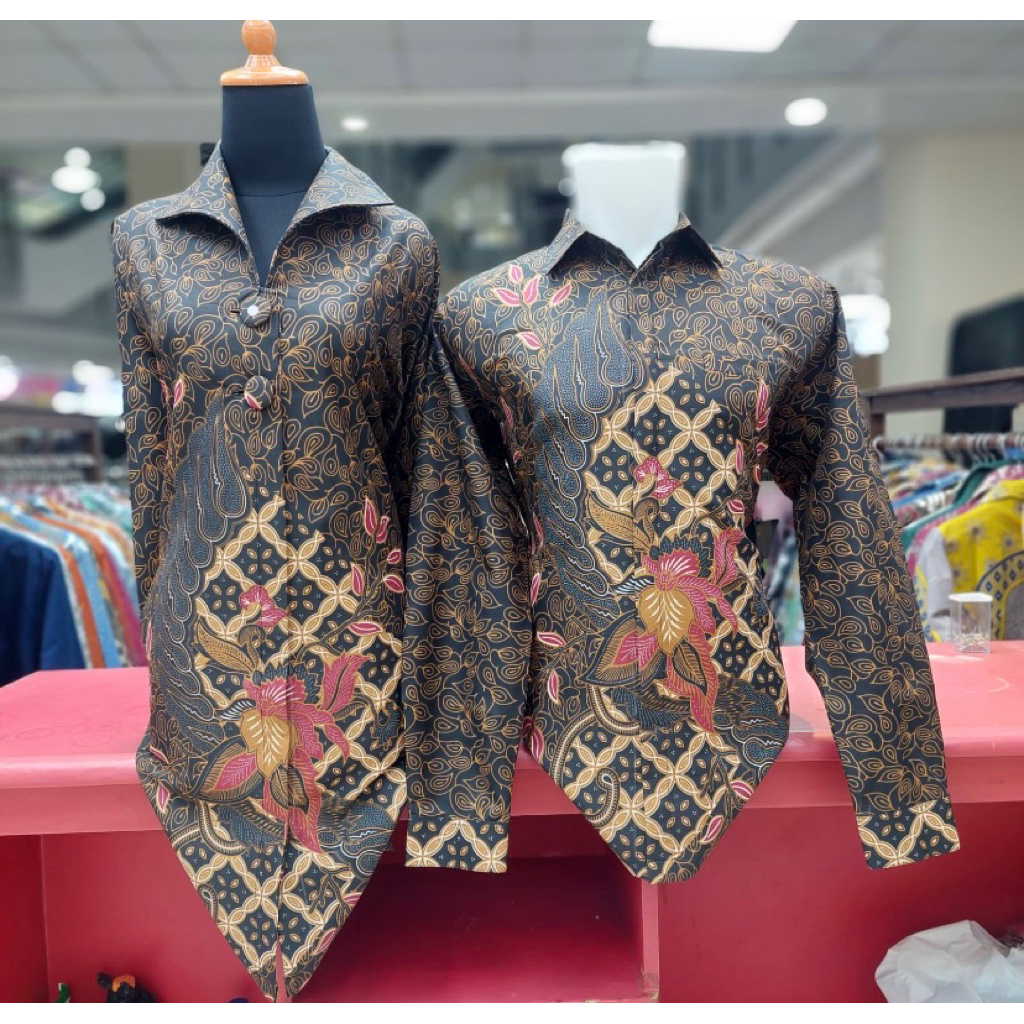 baju Batik tunik / kemeja batik couple premium tunik pull lapisan puring trikod