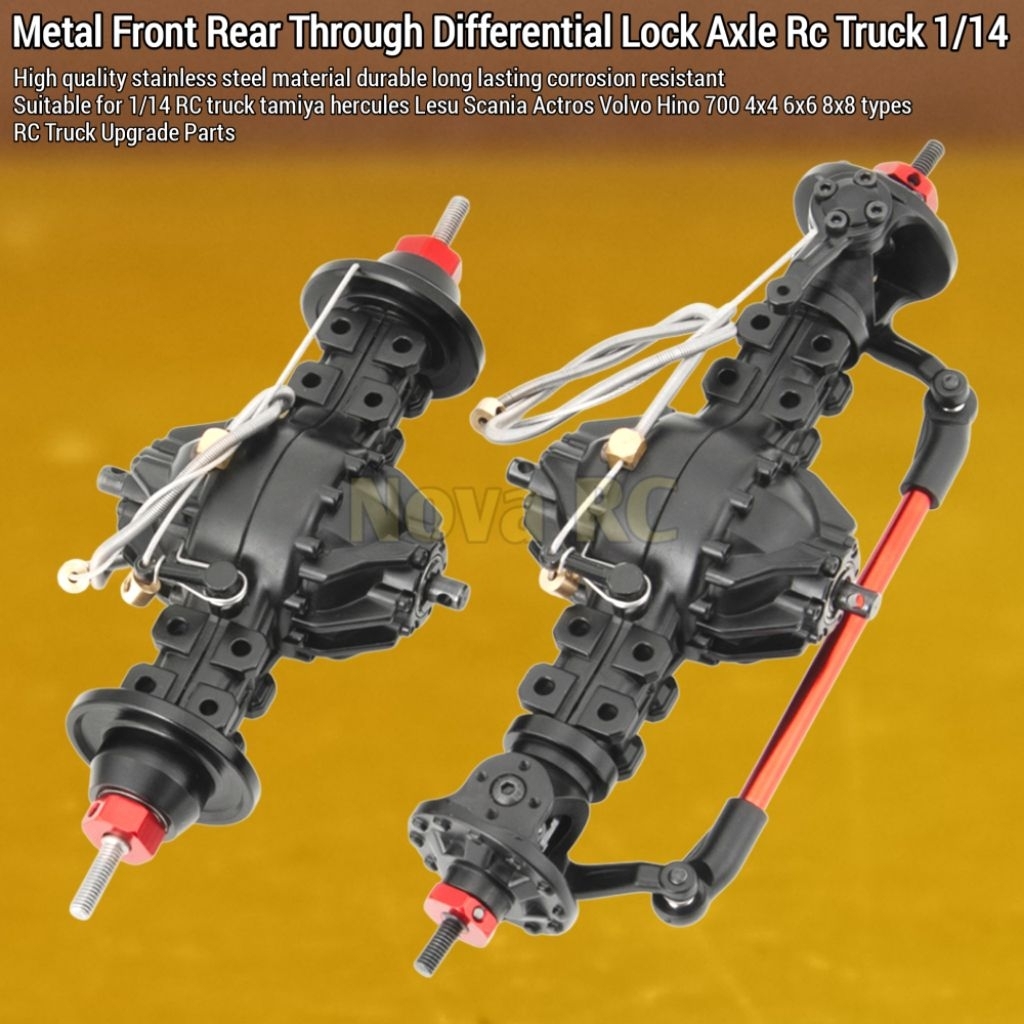 Axle gear poros gardan depan belakang Through dengan gigi diferensial untuk Rc truck Hercules Lesu t