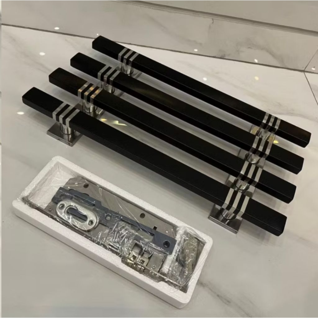 handle pintu rumah/tarikan pintu minimalis+ body kunci pintu rumah,pintu kupu tarung