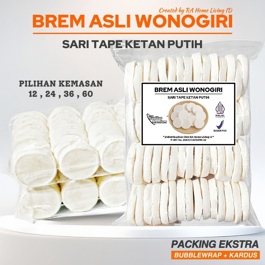 

BREM WONOGIRI ASLI ISI 12 24 36 60 - SARI TAPE KETAN PUTIH RASA ASAM MANIS PREMIUM