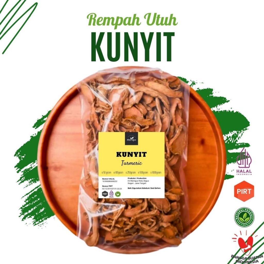 

Kunyit / Kunir Iris Kering (100 GRAM)