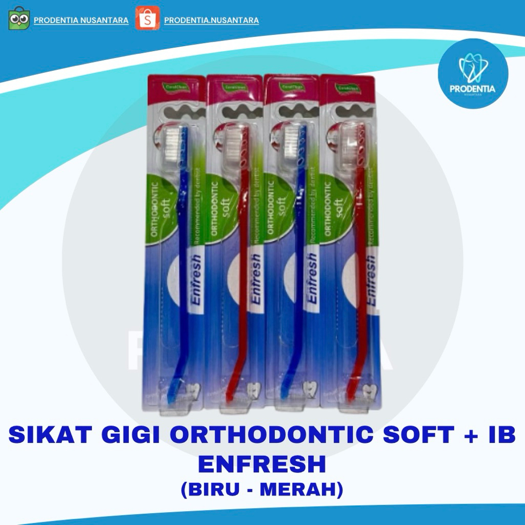 Sikat Gigi ENFRESH Orthodontic Soft + IB  - BIRU - MERAH