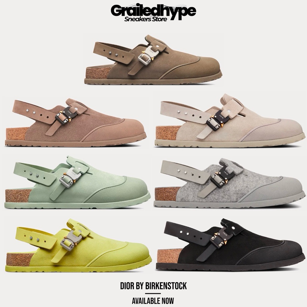 Dior by Birkenstock Mule Tokio - Black / Greige / Brown / Khaki / Pastel Green Nubuck / Grey / Paste