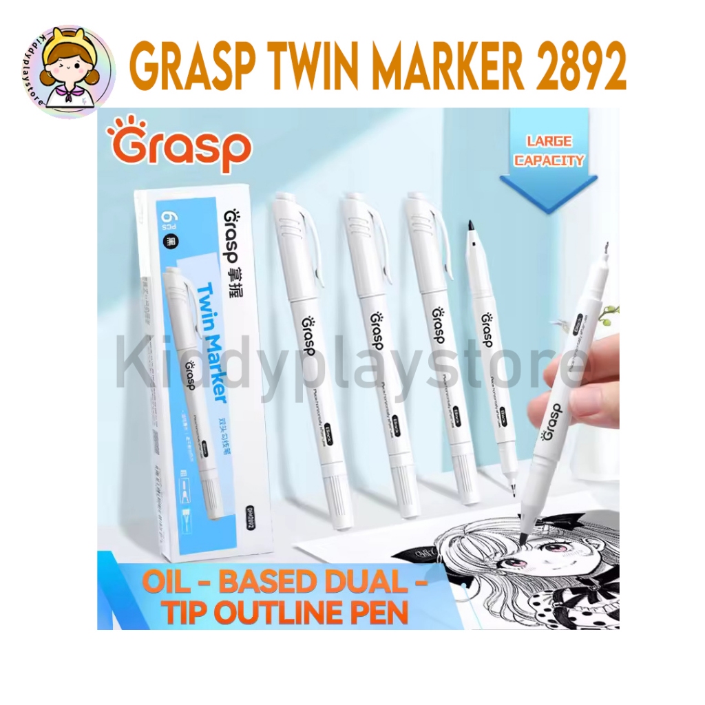 

Grasp Twin Marker Oil Base Dual Tip Outline Pen 2892/ Spidol Bahan Minyak