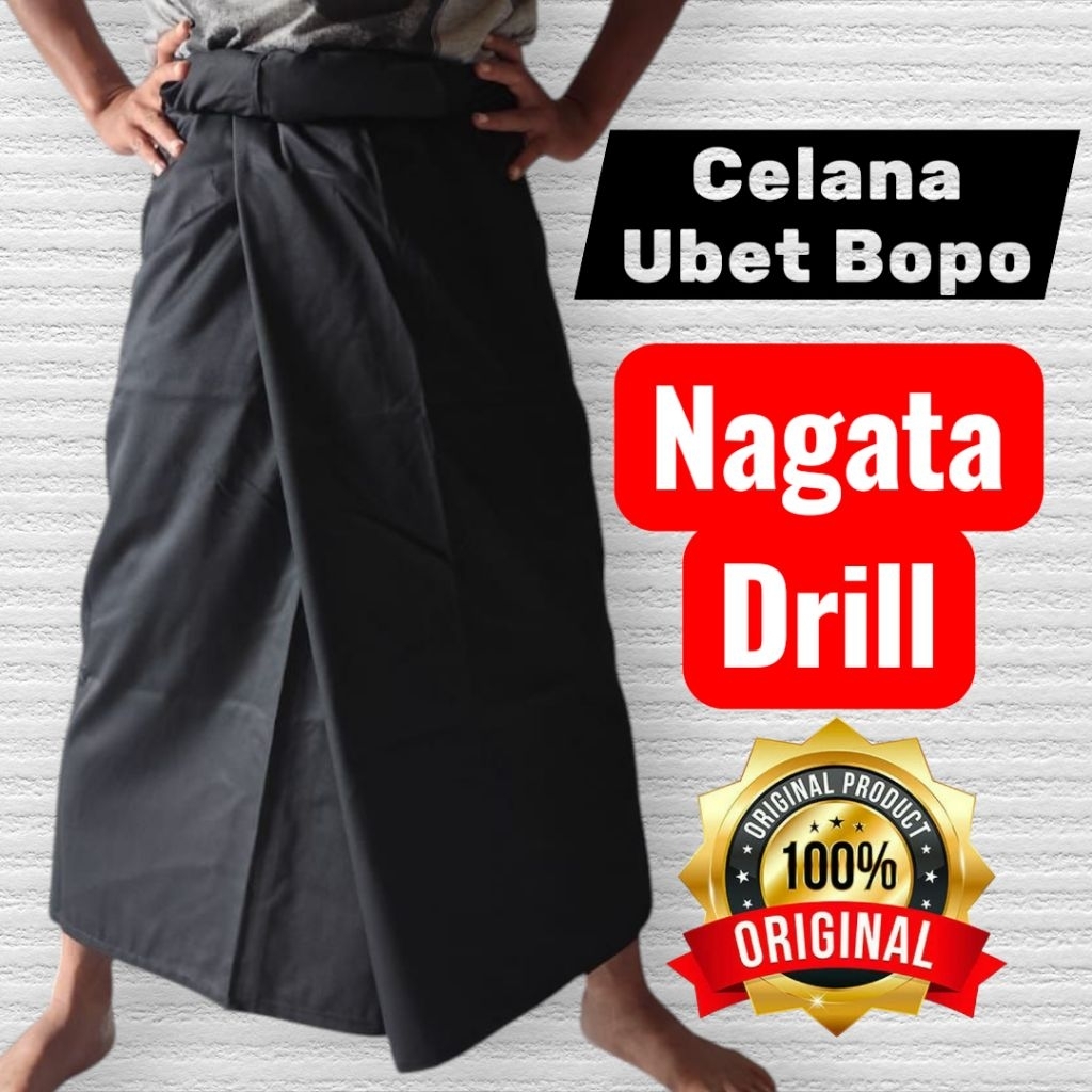 Celana Ubet Nagata Drill//Celana Bopo//Celana Warok Hitam Polos
