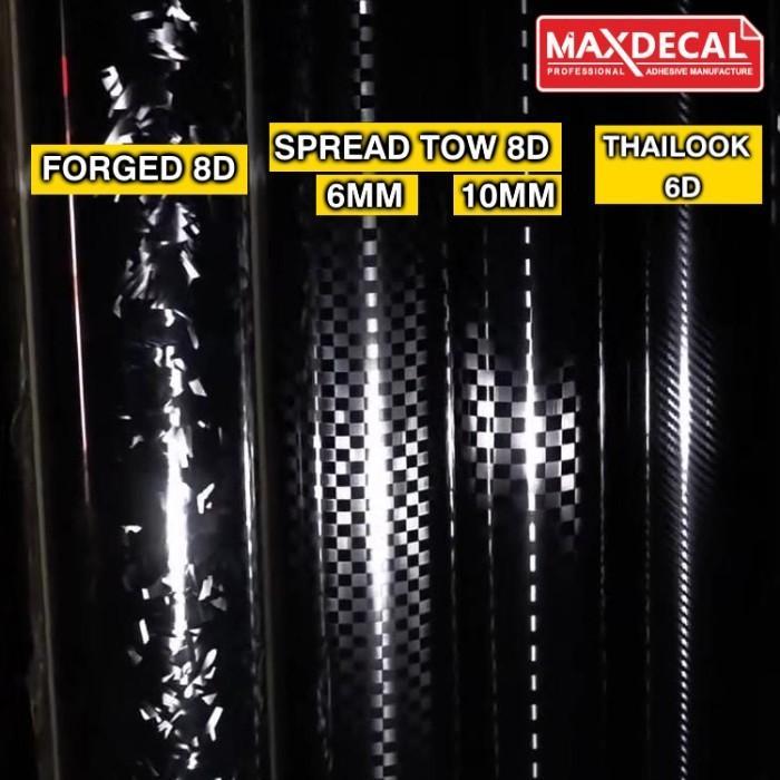 Stiker Sticker Carbon 8D Maxdecal Carbon Spread Tow Forged Thailook Super Glossy Real Texture PET Li