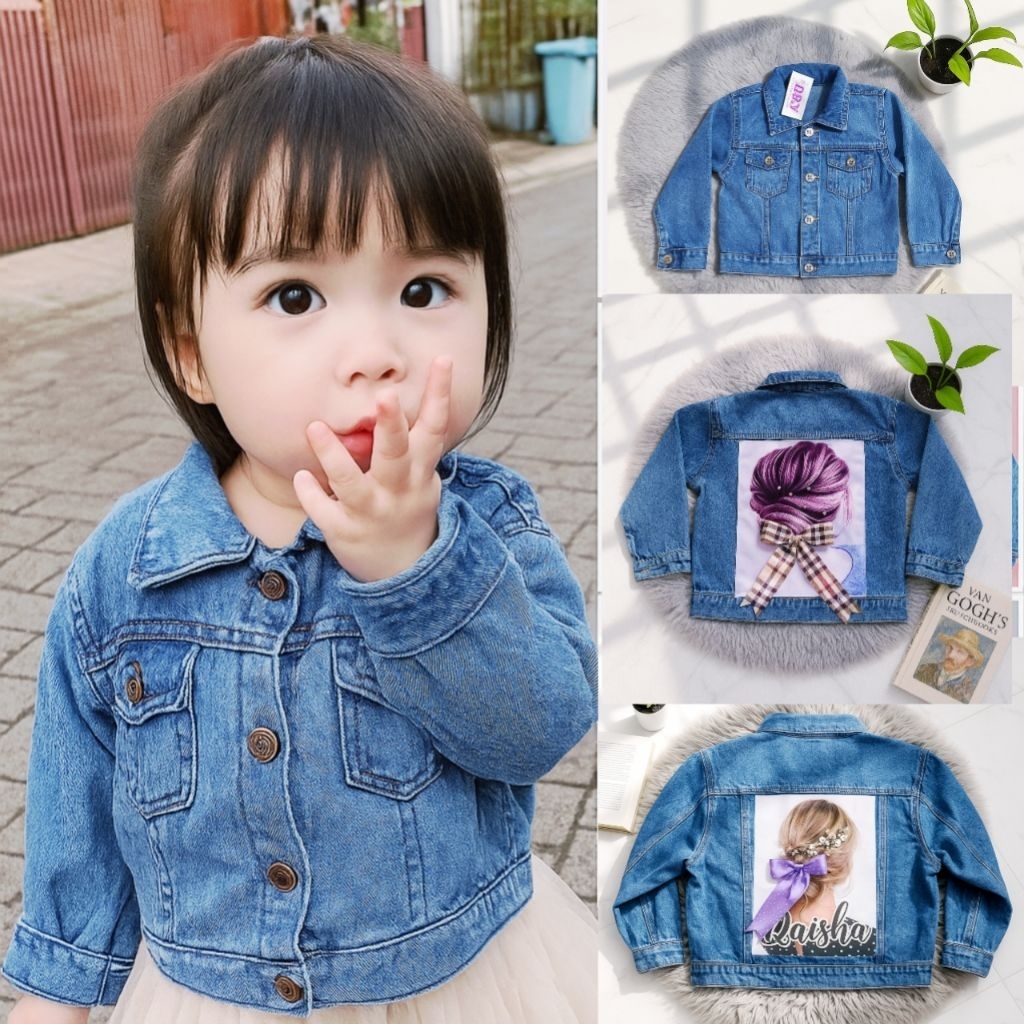 JAKET JEANS ANAK PEREMPUAN USIA 1-10 TAHUN BAHAN DENIM