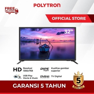 LED TV POLYTRON 32" 32V1853 32 INCH USB HD HDMI DIGITAL TV