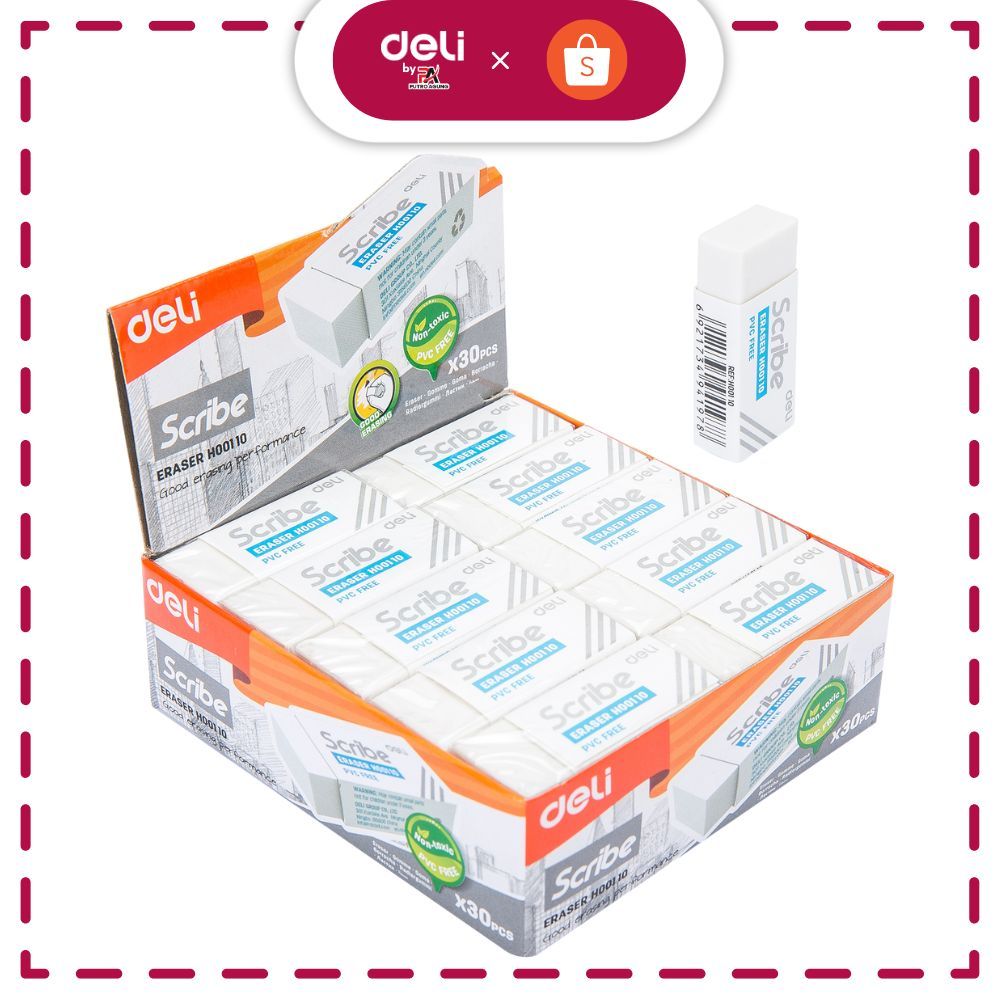 

Deli Eraser / Penghapus Pensil Putih Bebas PVC Bebas Debu Tidak Beracun 1 pcs EH00110