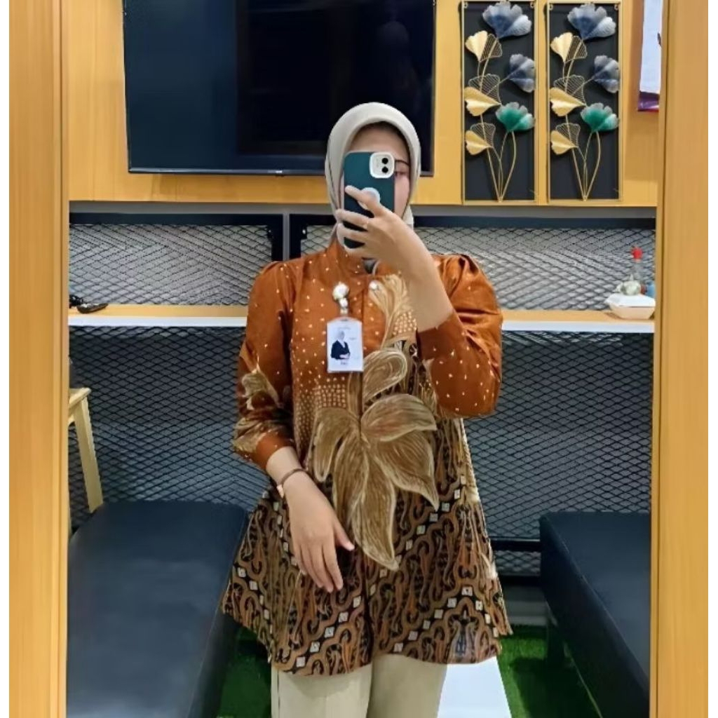 Jumbo batik wanita lengan panjang seragam guru lengan panjang terbaru