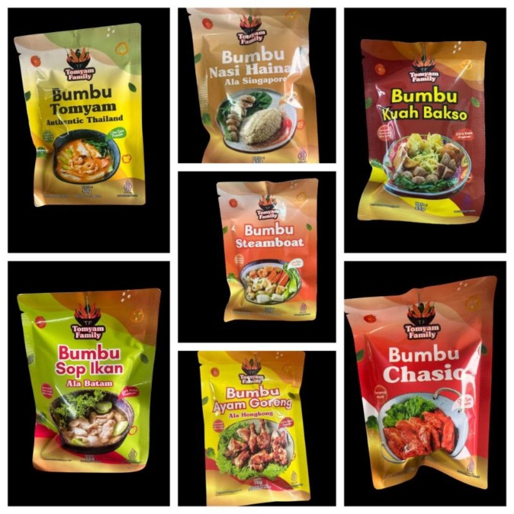 

Aneka Bumbu Tomyam Family Premium Steamboat /Sop Ikan Ala Batam /Nasi Hainam Singapore /Kuah Bakso /Ayam Goreng Hongkong