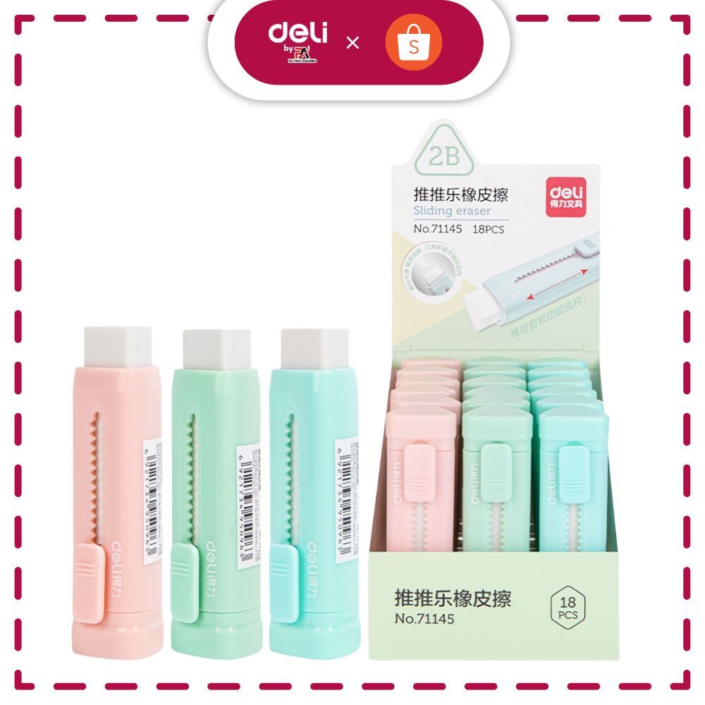 

Deli Sliding Eraser / Penghapus Mekanik Warna Lucu Tidak Meninggalkan Serpihan 71145