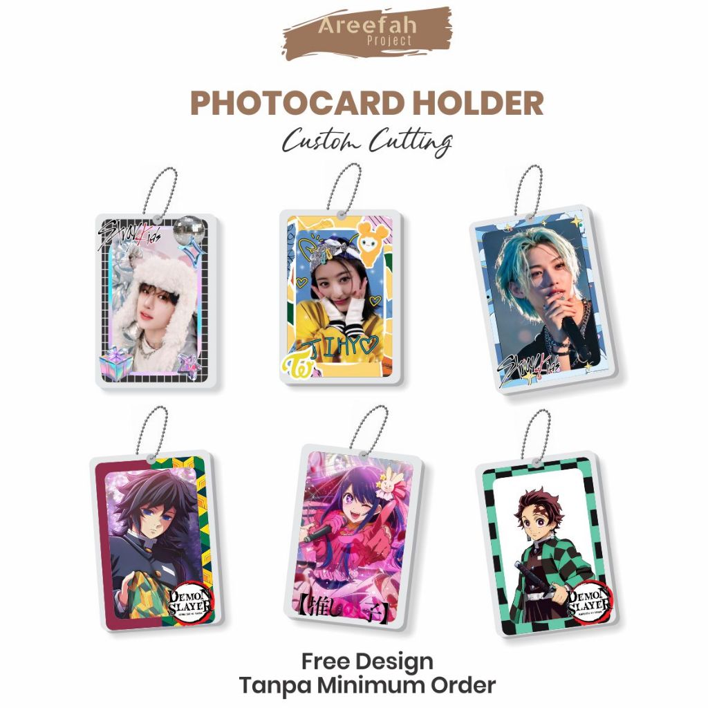 

Areefah Custom Photocard Holder Akrilik 2 Sisi | Free Gantungan Kunci | Poca Frame Deco | Case ID Card Akrilik UV
