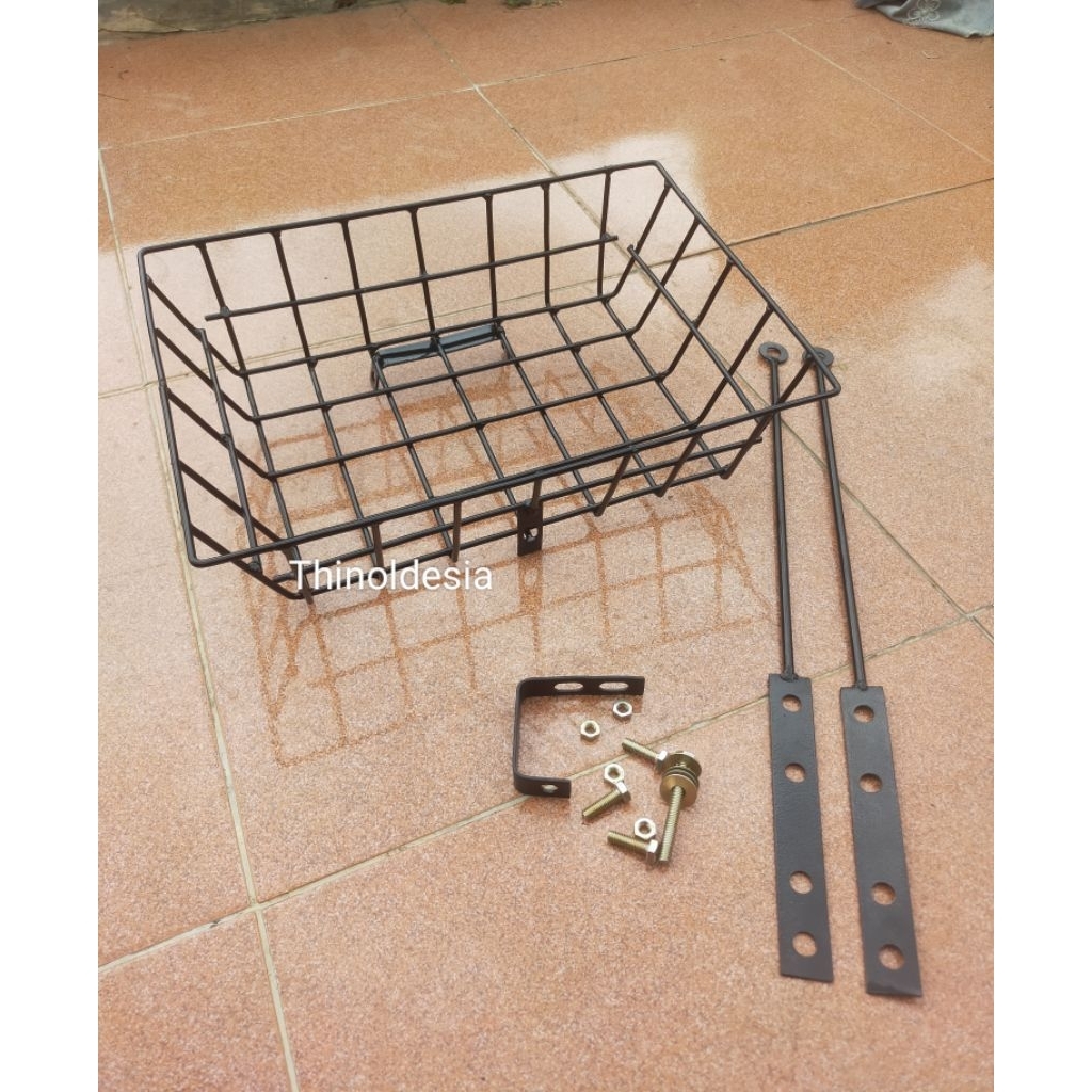 Keranjang besi sepeda MTB Roadbike Minivelo Rak depan sepeda Universal