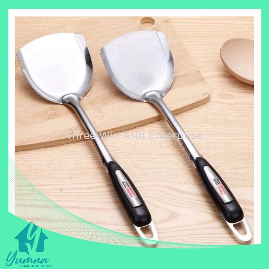 Spatula Masak | Sodet Stainless Gagang Plastik | Sutil Stainless Gagang Hitam Plastik