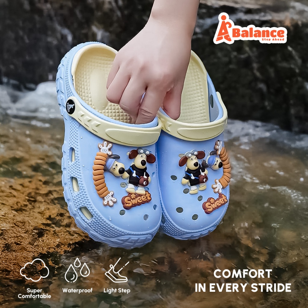NEW PRODUCT NEW DEALS AIR-BALANCE SANDAL BAIM ANAK LAKI PEREMPUAN MOTIF DOGS SENDAL KODOK MODEL SLOP