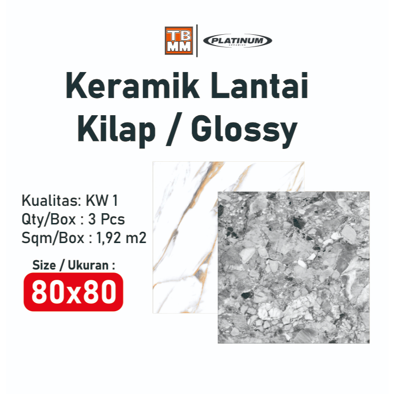 Keramik Platinum 80x80 / Keramik 80x80 glossy KW 1
