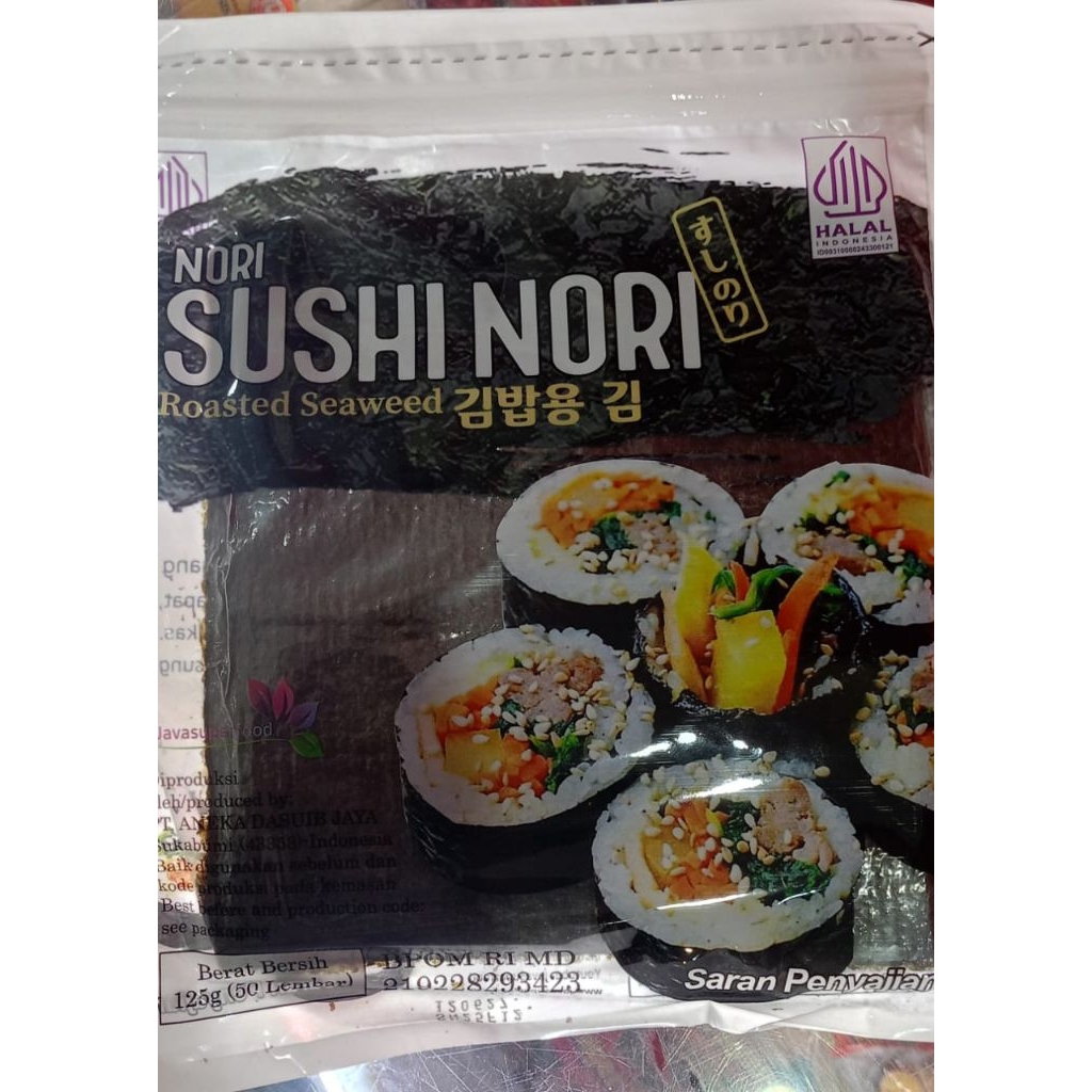 

Java Nori Sushi Nori | Sushi Nori Putih isi 10 Lembar / 50 lembar | Rumput Laut Panggang Halal