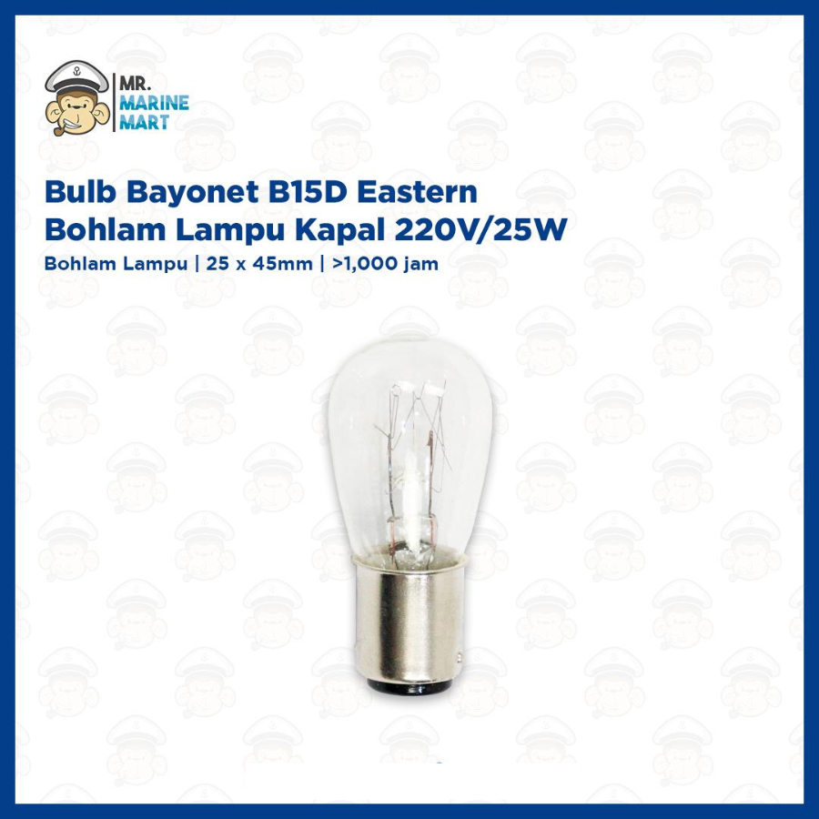 Bohlam lampu kapal B15D 220V/25W Bolam Bayonet B15D